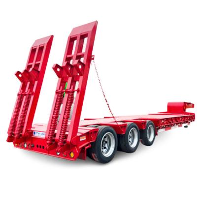 China TITAN 3 4 Axle 60 80 100 Ton Lowbed Low Bed Trailer Truck Lowboy Trailer Semi Trailer for Sale W for sale