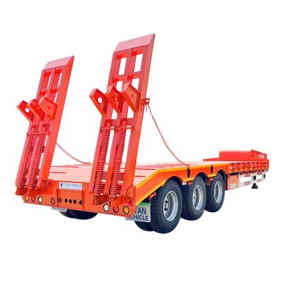 China TITAN New 60 Ton 80 Ton 100 Ton Low Bed Trailer Truck Semi Trailer Low Loader Heavy Equipment for Sale zu verkaufen