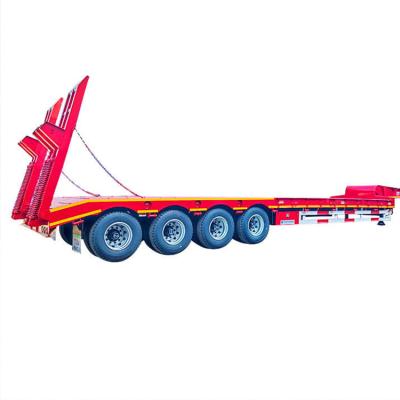 中国 TITAN 4 Axle 80 Ton 100 Ton Heavy Duty  Low Bed Truck Trailer Semi Lowbed Trailer Low Loader for Sale 販売のため