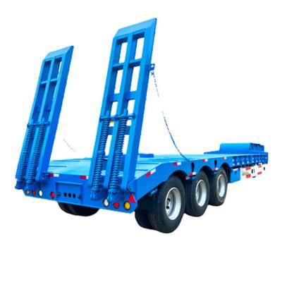 中国 TITAN Low Bed Semi Trailer Lowbed Truck Trailer Low Loader Gooseneck Loyboy Trailer 3 Axle 60 Ton for Sale 販売のため