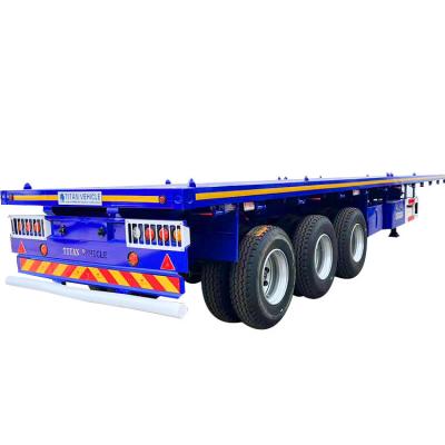 China Triaxle Trailer  | 3 Axle 40 Ft Flatbed Semi Trailer Container Carrier Transport for Sale à venda