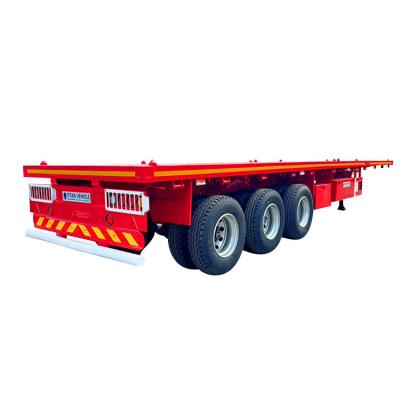 Chine 3 axle 40 foot Semi Truck Flatbed Trailer | Flatbed Trailer Manufacturers in Tanzania à vendre