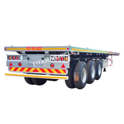 China TITAN 40 Ft 3 Axle Container Flatbed Trailer Truck Semi Trailer for Sale for sale