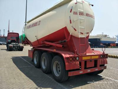 China 3 axle 40-55cbm bulk cement dry powder horizontal cement silo for sale - TITAN VEHICLE for sale