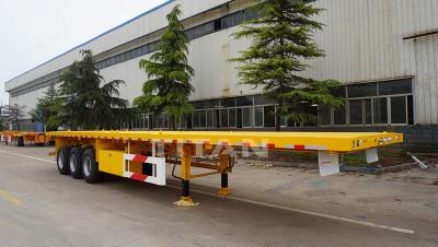 China TITAN VEHICLE 3 axles flatbed semi trailer with 40ft shipping container price to  Bangladesh for sale