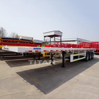 China Three axles flatbed semi-trailer 40ft 40 tons Flat-bed semitrailer flat bed truck trailer semi flatbed trailers for sale for sale