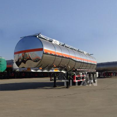 中国 3 axles by 13tons axel tank trailer fuel tankers for sale stainless steel tanker trailer 販売のため
