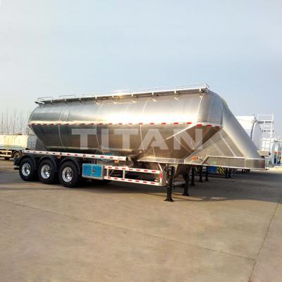 China aluminum cement trailer bulk cement bulker transporter tank tanker semi trailer en venta
