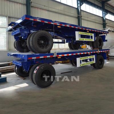 China TITAN 20ft container flatbed trailer drawbar container trailer for sale à venda