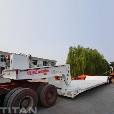 China detachable lowbed trailer TITAN high quality lowbed trailer lowboy axle for sale en venta