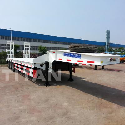 Chine TITAN Tri-essieux 60 tonne semi-remorque lourde à lit bas en transport des excavateurs à vendre à vendre