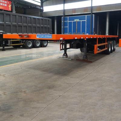 China TITAN 3 axle flatbed container trailer/ 40ft flatbed trailer for sale à venda
