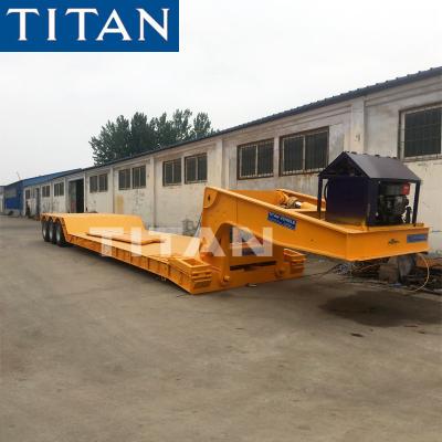 China 3 axles 50tons detachable gooseneck front loading  lowboy trailers for sale