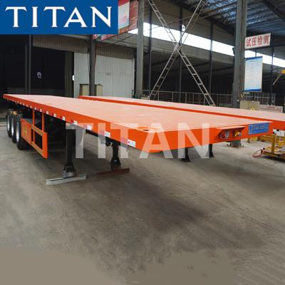 China 3 axle 40/50/60 tons flatbed trailer container flatbed semi trailer en venta