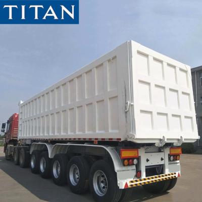 China Titan Latest Model for Africa 80 Tons 5 Axles Dump Semi-Trailer Rear Tipper Truck Trailers for sale