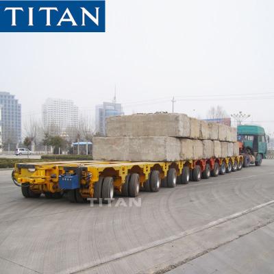 中国 TITAN heavy truck trailer 12 axle modular hydraulic trailer with tow bar 販売のため