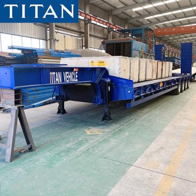 China TITAN 4 axles 60/80 tons machine carrier low platform excavator trailer for sale for sale