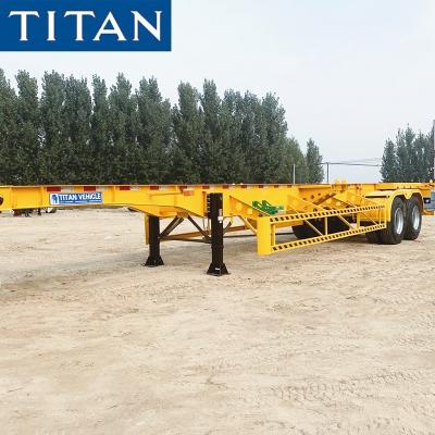 China TITAN tri axle 40ft shipping container terminal trailer price en venta