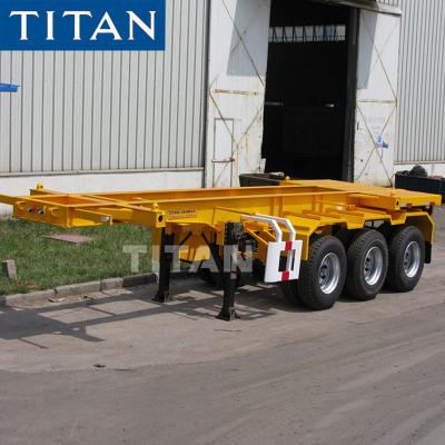 중국 TITAN tri axle 40-60T container transport skeletal trailer for sale 판매용