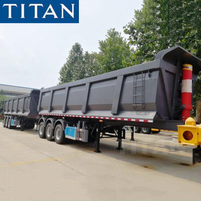 China TITAN triple axle 60 ton new dump tipper truck trailers for sale for sale