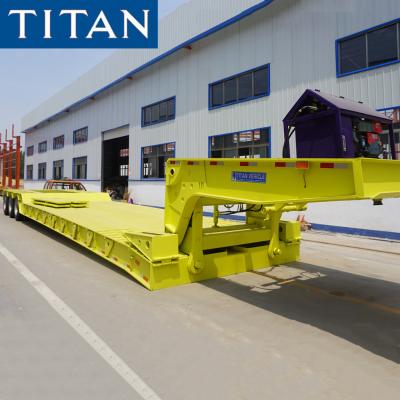 中国 TITAN 3 axles 6 lines hydraulic rgn gooseneck lowboy trailers 販売のため