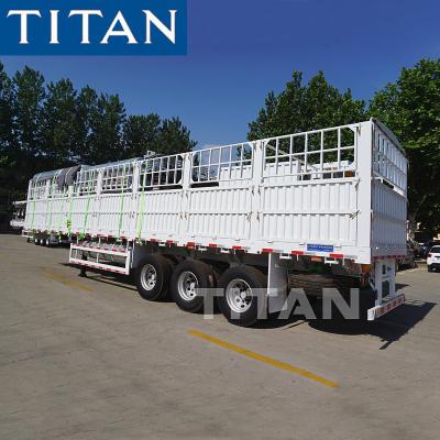 중국 TITAN  3 axles 40-60 ton fences semi  trailers for sale price 판매용