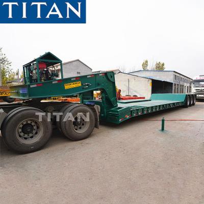 中国 TITAN 80/100 ton folding gooseneck lowboy semi trailer for sale 販売のため