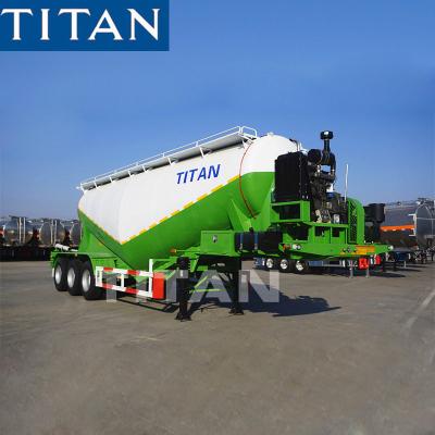 China TITAN 3 axle 35/40 tons pneumatic sand cement powder truck trailer for sale