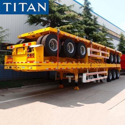 中国 Low price 40/43 foot Flatbed semi trailer with payload 36 ton 販売のため