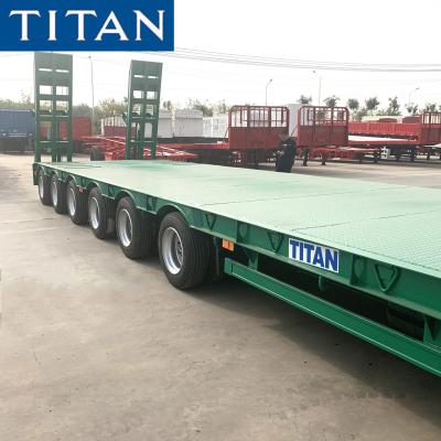 China 60 Tonne Construction Machinery Carrier Low Bed Trailer With Ramps for sale