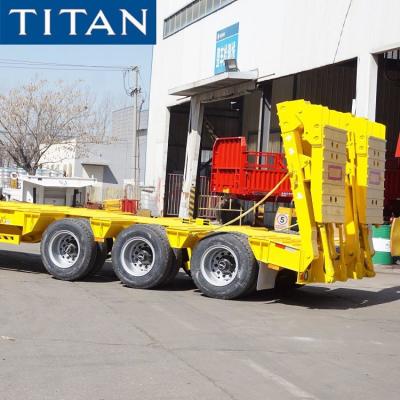 China 3 Axle 80 Tons Heavy Load Lowbed Trailer for Sale in Tanzania zu verkaufen