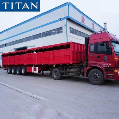 China 4 Axle Sideboard Bulk Cargo Semi Trailer for Sale for sale