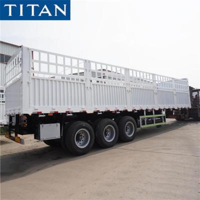 Cina 60 Ton Cattle Animal Transport Fence Semi Trailer for Sale in Sudan in vendita