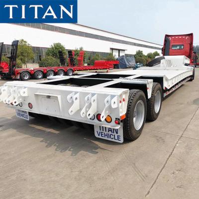 China 2 Line 4 Axle Low Loader Trailer 100T Lowbed Low Bed Truck for sale