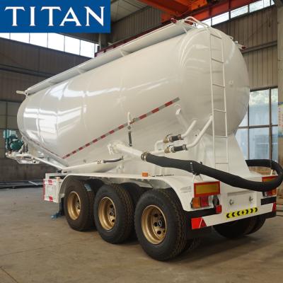 China 3 Axle 36 Ton Powder Bulk Cement Tanker Trailer Manufacturers for sale