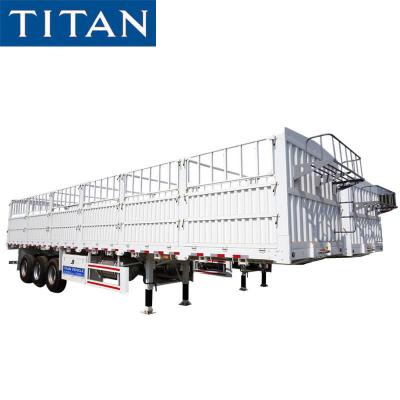 China 60 ton bulk cargo semi trailer 40 feet flatbed trailer with removable sides for sale
