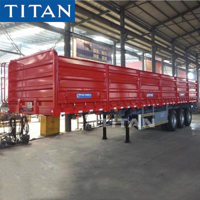 China 60T Bulk Cargo Transport Grain Trailer with Drop Side for Sale for sale
