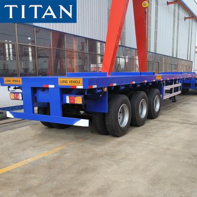 China 3 Axle Extendable Flatbed Trailer 24M Telescopic Trailers for Sale for sale