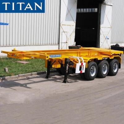 China Tri Axle Sliding Skeletal Trailer 20 ft Container Chassis for Sale à venda
