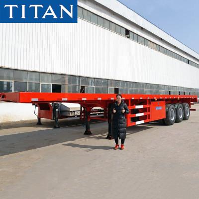 China 40 ft shipping container tri axle flatbed trailers for sale near me for sale