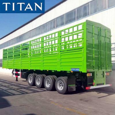 China (Spot Promotion) China Stake Semi Trailer 4 Axle 60 Ton Fence Cargo Truck Trailer for Sale à venda