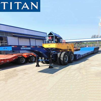 China 100 ton Detachable Lowboy Trailer Mechanical Detach Mining Lowboy Step Deck Trailer en venta