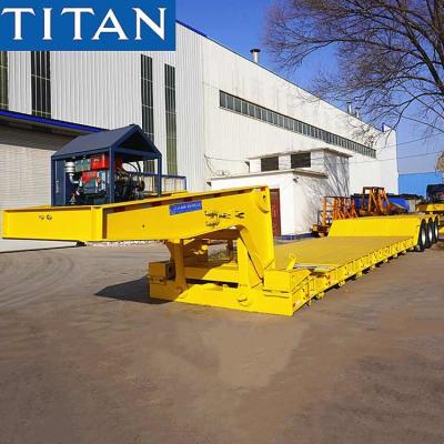 China 80 Ton Detachable Lowboy Gooseneck Trailer Hydraulic Low Bed Trailer for sale