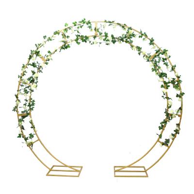 China Folding Arch The Romantic Wedding Decoration Metal Circle Wedding Stents Flower Stand Garden Arch Outdoor Backdrop for sale