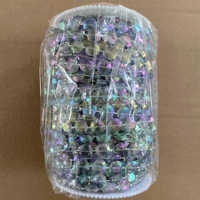 Chine High Quality PS Wedding Decor Party Decoration Crafts DIY Garland Diamond Acrylic Crystal Beads Strand Iridescent Shimmer Garland à vendre