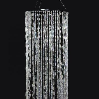 China Modern Hanging Crystal Square Column Shiny Wedding Chandelier Diamonds Round Column ab Decorative Faux for sale