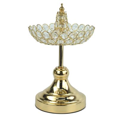 China Wedding Decor Gold Popular Wedding Crystal Candle Holder for sale