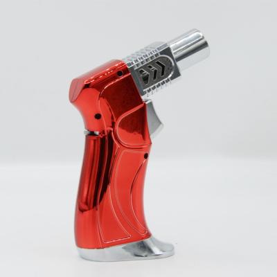 China High Power Refillable Kitchen Butane Gas Torch Flame Single Jet Torch Lighter for sale