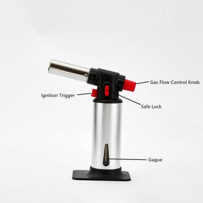 China CE Fire Jet Butane Torch Refillable Kitchen Torch Lighter Cooking BBQ Butane Torch for sale