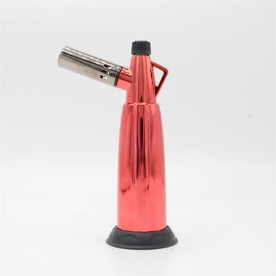 China Refillable Fire Flame Chef Butane Torch Hiking Cooking Blow Torch BBQ Lighter for sale